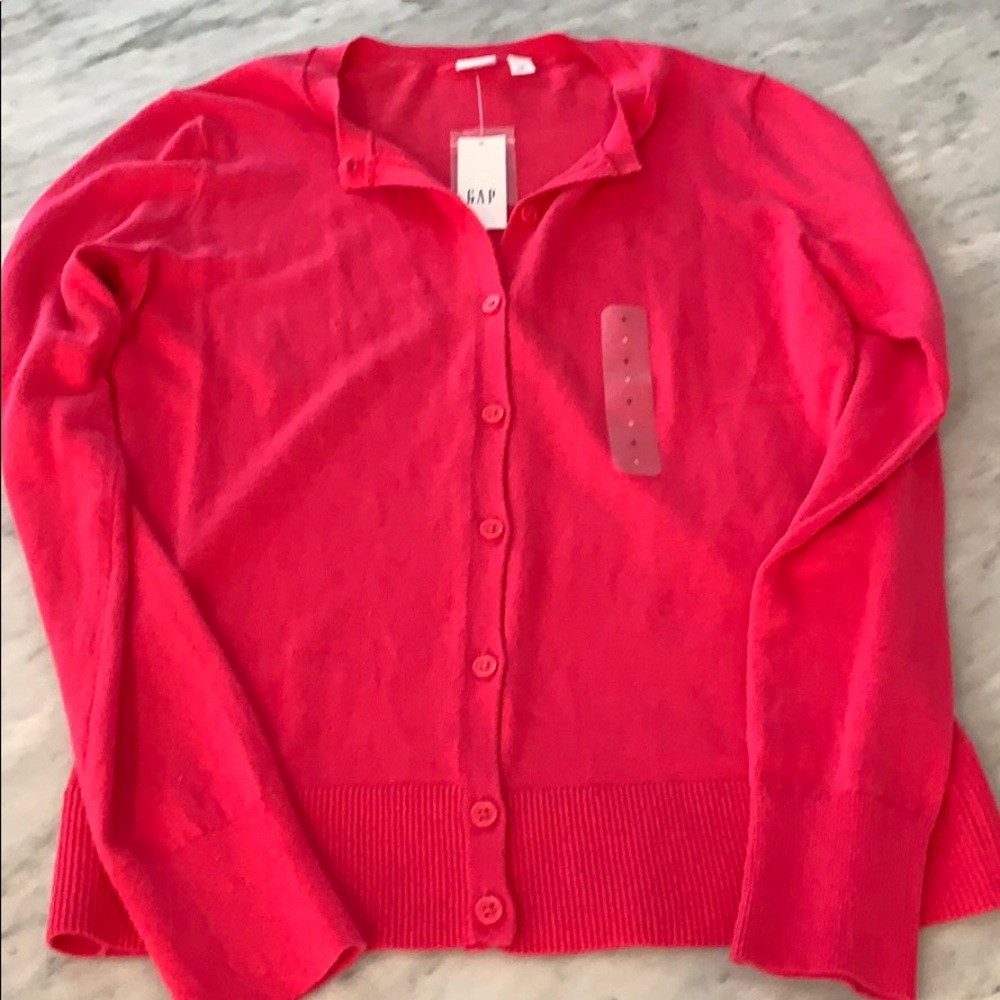 Gap pink button up cardigan sweater. NWT.
